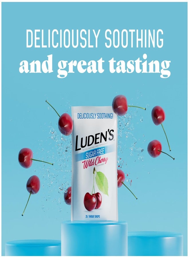 Luden's Sugar Free Wild Cherry Throat Drops, Sore Throat Relief, 25 Count (6 Pack) - Image 2
